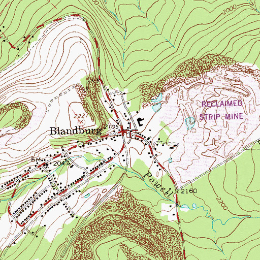 Topographic Map of Blandburg, PA