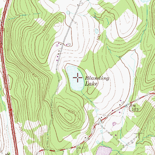 Topographic Map of Blanding Lake, PA