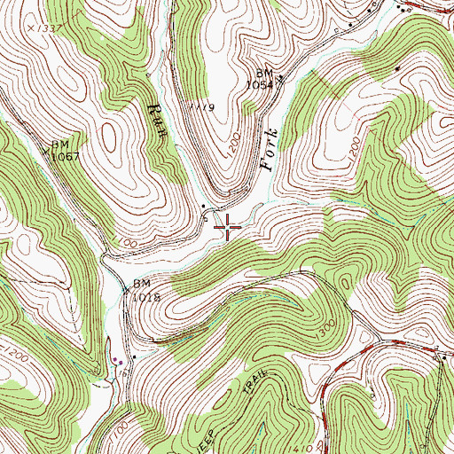 Topographic Map of Blockhouse Run, PA