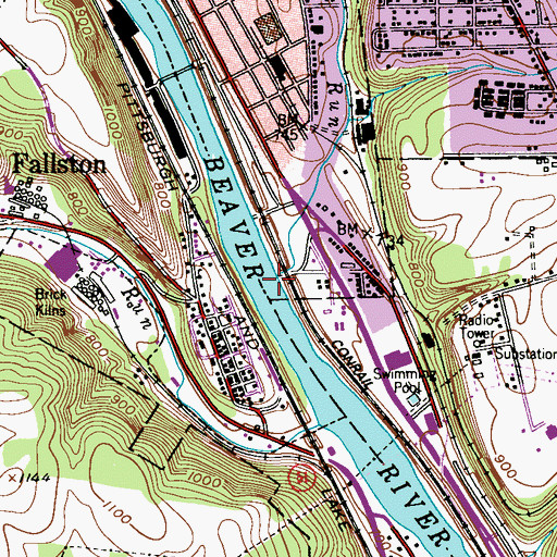 Topographic Map of Blockhouse Run, PA