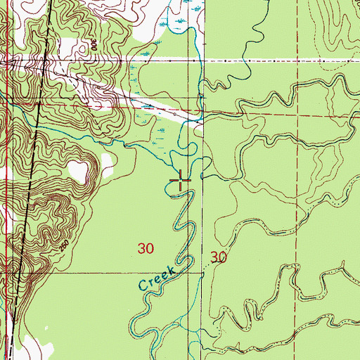 Topographic Map of Cut Bank Creek, AL