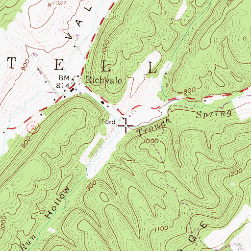Topographic Map of Blocks Hollow, PA