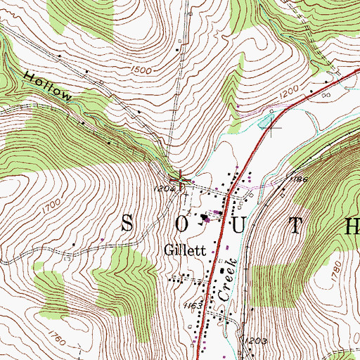 Topographic Map of Blodgett Hollow, PA