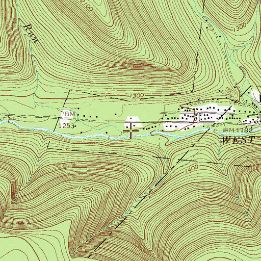 Topographic Map of Bloody Run, PA