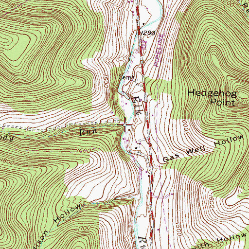 Topographic Map of Bloody Run, PA
