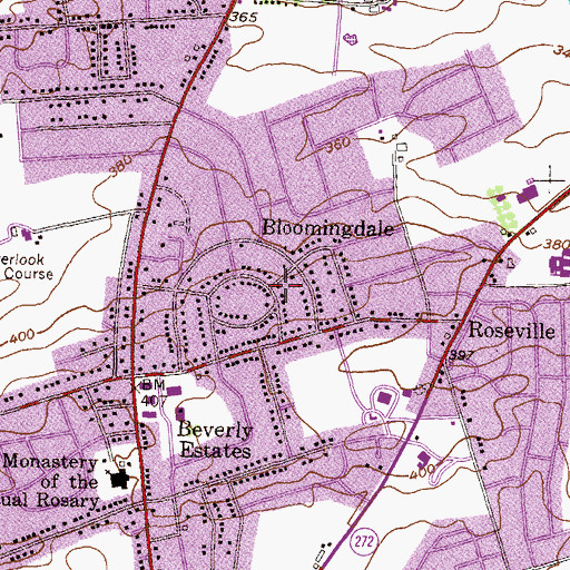 Topographic Map of Bloomingdale, PA