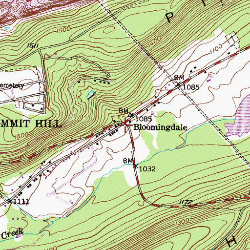 Topographic Map of Bloomingdale, PA