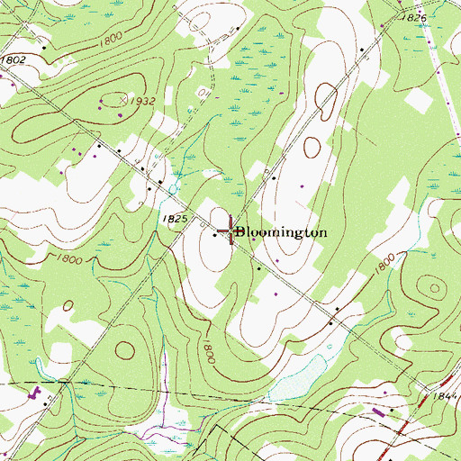 Topographic Map of Bloomington, PA