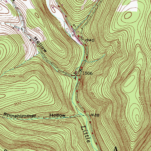 Topographic Map of Bloss Hollow, PA