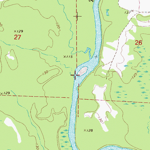 Topographic Map of Cypress Branch, AL