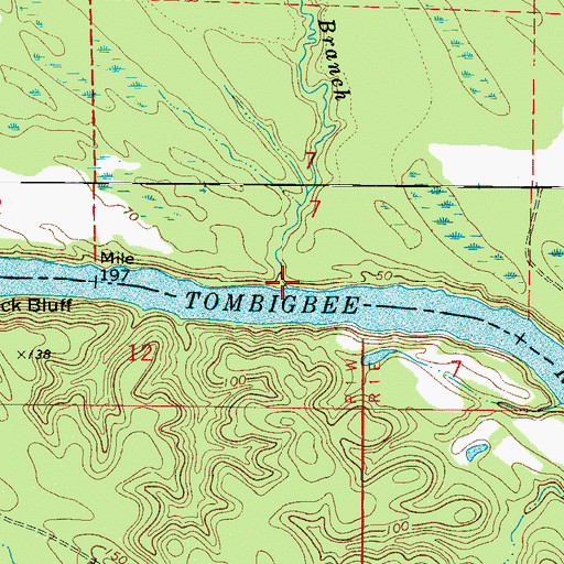 Topographic Map of Cypress Branch, AL