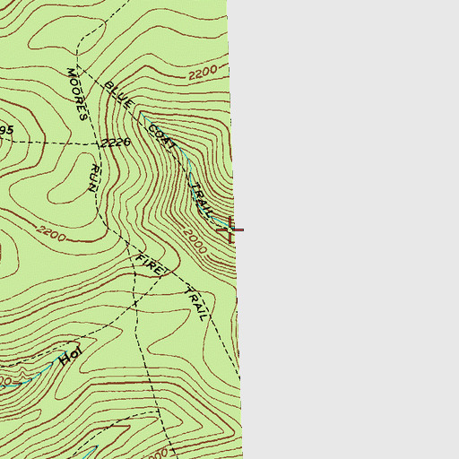 Topographic Map of Blue Coat Trail, PA