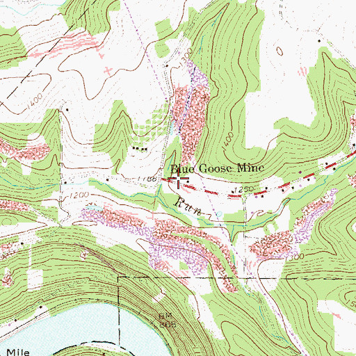 Topographic Map of Blue Goose Mine, PA