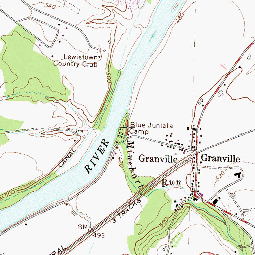 Topographic Map of Blue Juniata Camp, PA