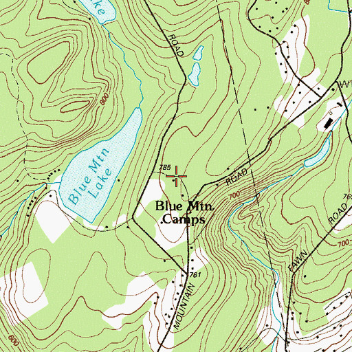 Topographic Map of Blue Mountain Camps, PA