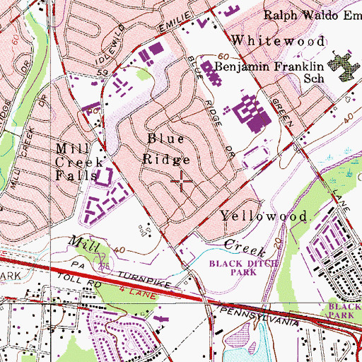 Topographic Map of Blue Ridge, PA