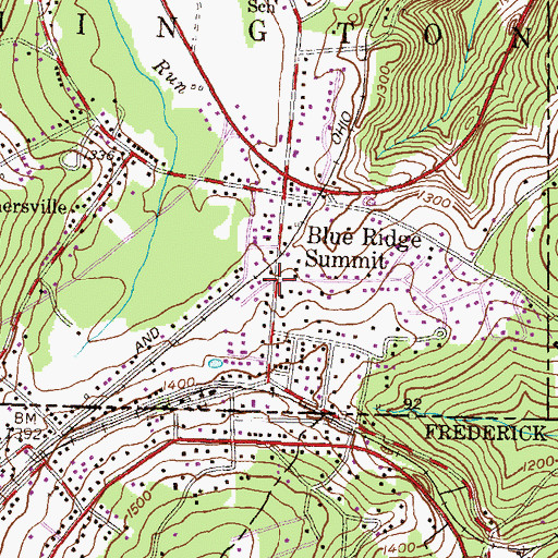 Topographic Map of Blue Ridge Summit, PA