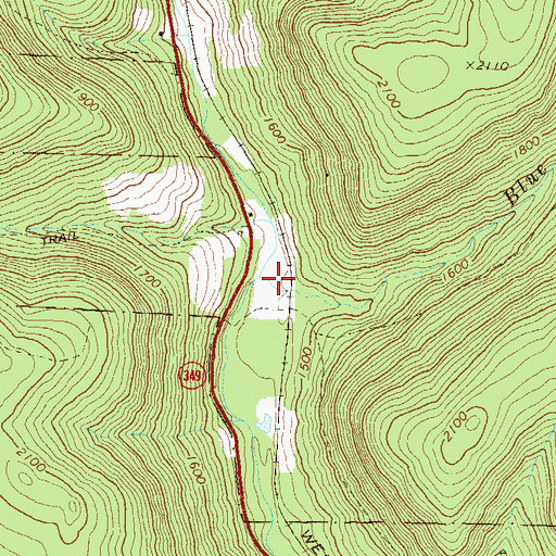Topographic Map of Blue Run, PA