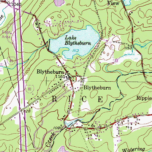 Topographic Map of Blytheburn, PA