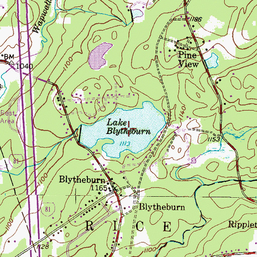 Topographic Map of Lake Blytheburn, PA
