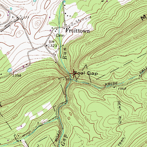 Topographic Map of Boal Gap, PA