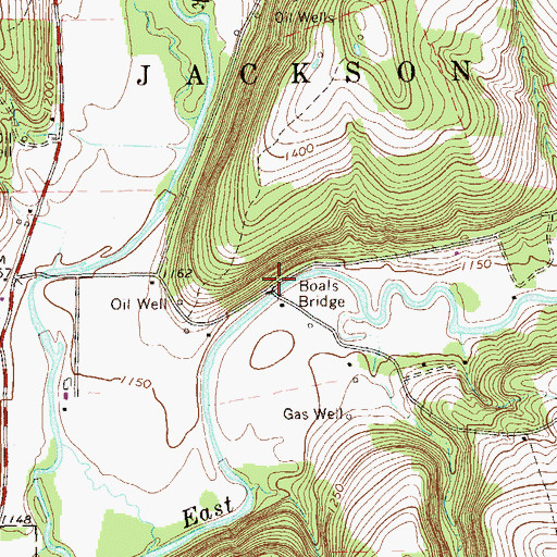 Topographic Map of Boals Bridge, PA