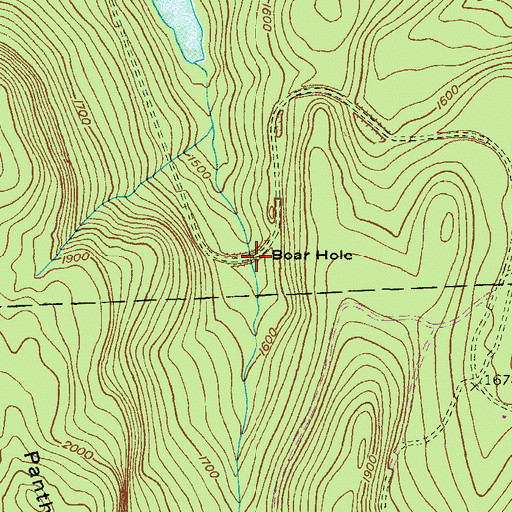 Topographic Map of Boar Hole, PA