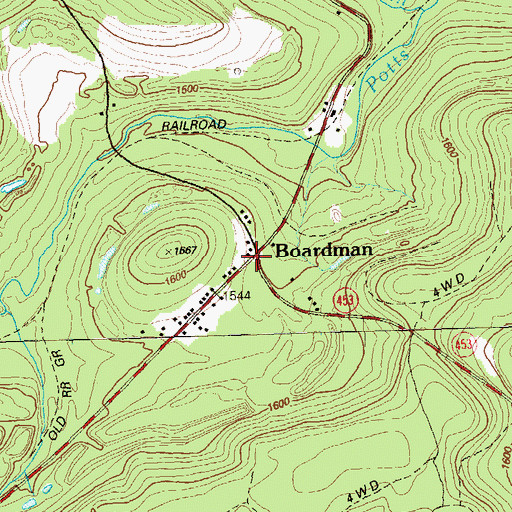 Topographic Map of Boardman, PA