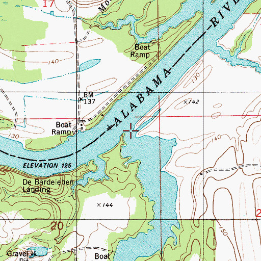 Topographic Map of Cypress Creek, AL