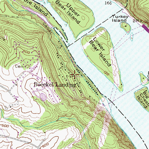 Topographic Map of Boeckel Landing, PA