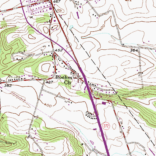 Topographic Map of Boehm Church, PA