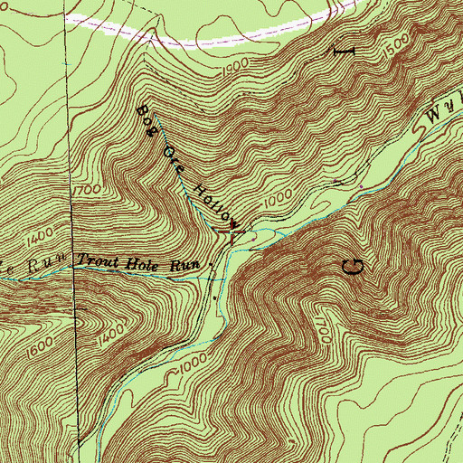 Topographic Map of Bog Ore Hollow, PA
