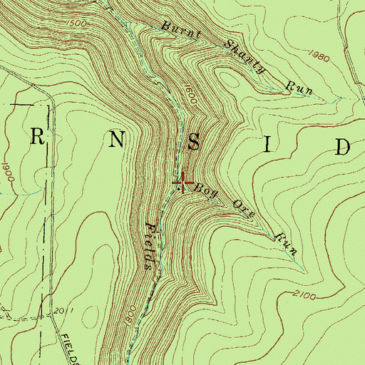 Topographic Map of Bog Ore Run, PA
