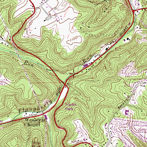 Topographic Map of Boggs Run, PA