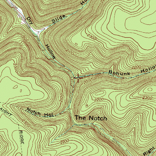 Topographic Map of Bohunk Hollow, PA