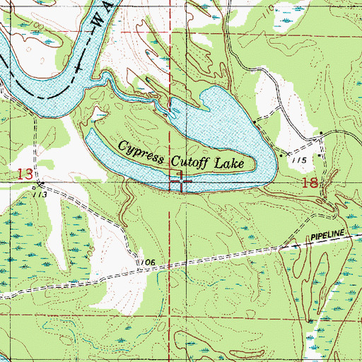 Topographic Map of Cypress Cutoff Lake, AL