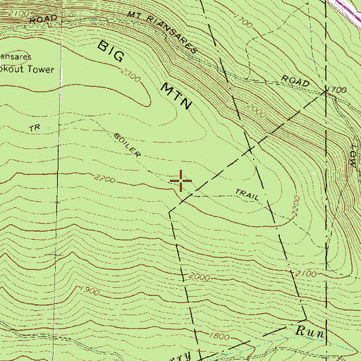 Topographic Map of Boiler Trail, PA