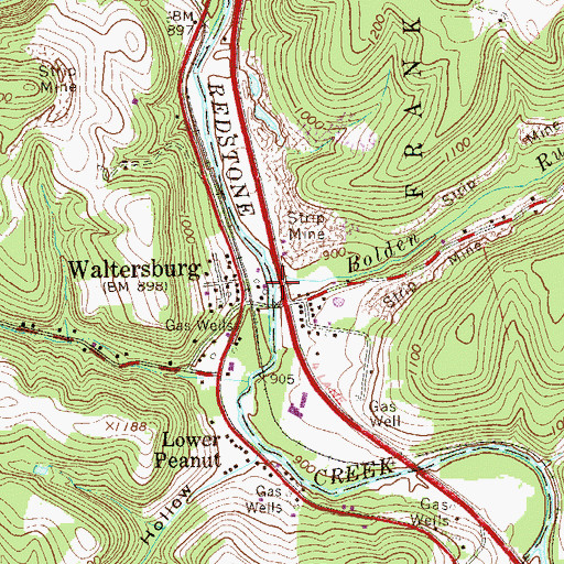 Topographic Map of Bolden Run, PA
