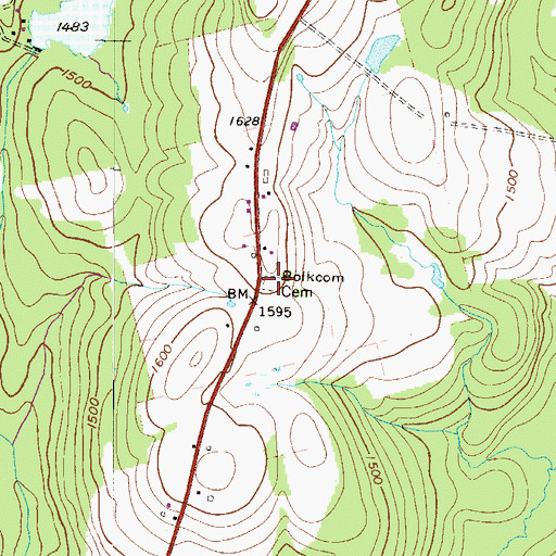 Topographic Map of Bolkcom Cemetery, PA
