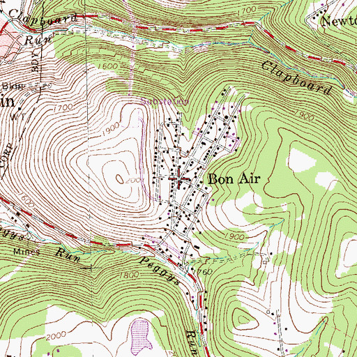 Topographic Map of Bon Air, PA