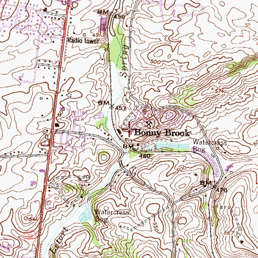 Topographic Map of Bonny Brook, PA