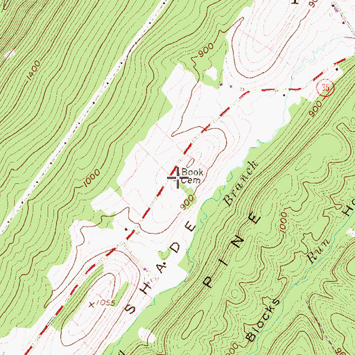 Topographic Map of Shade Valley Union Cemetery, PA