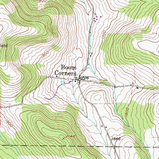 Topographic Map of Boom Corners, PA