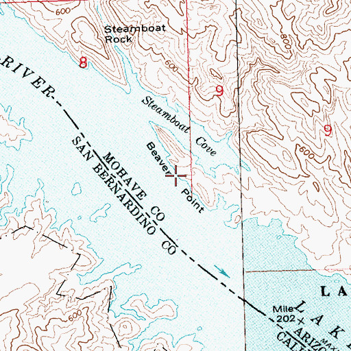 Topographic Map of Beaver Point, AZ