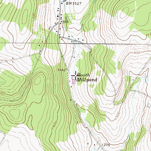 Topographic Map of Booth Millpond, PA