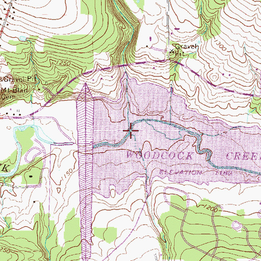 Topographic Map of Bossard Run, PA