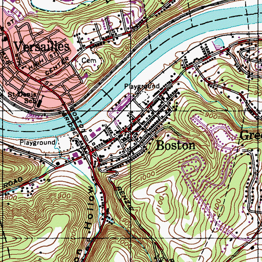 Topographic Map of Boston, PA