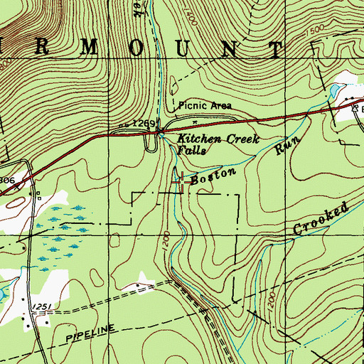 Topographic Map of Boston Run, PA