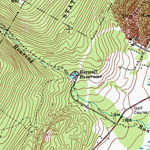 Topographic Map of Boswell Reservoir, PA