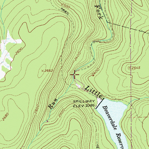 Topographic Map of Bottle Run, PA